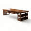 Bureau de direction rectangulaire en bois massif avec tiroirs Walnut-2145386526