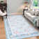 Kaldi Boho Washable Area Rug Non-Slip Ultra-Thin Mat for Room Non-Shedding Floral Carpet