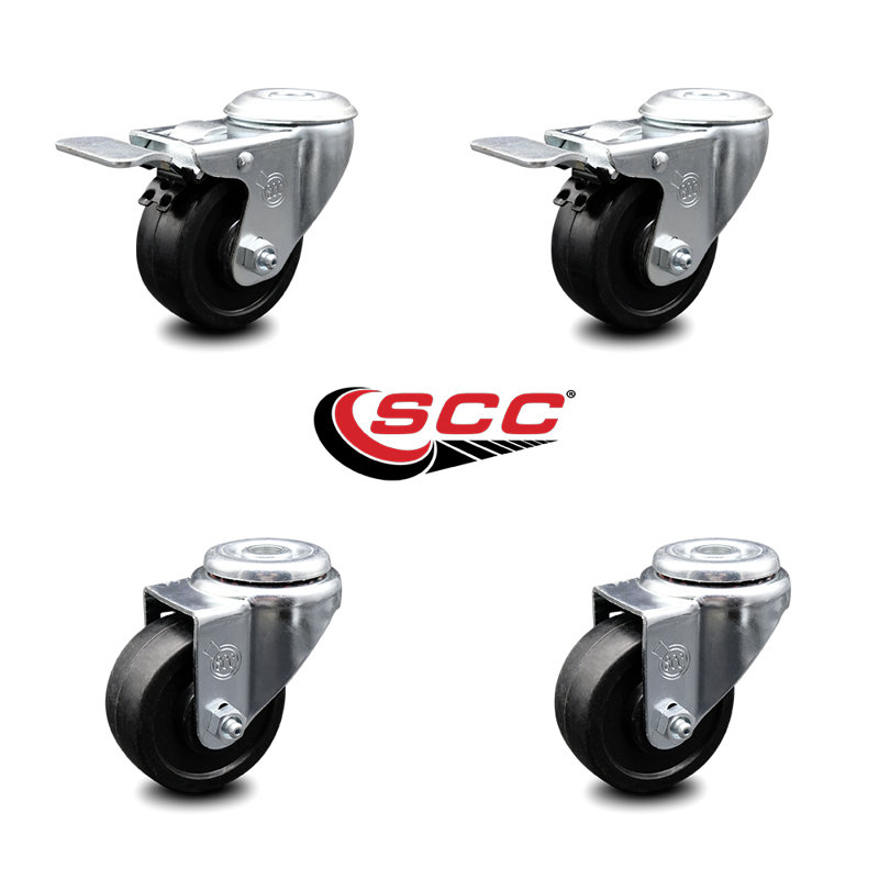 4-Piece Rubber Caster Set