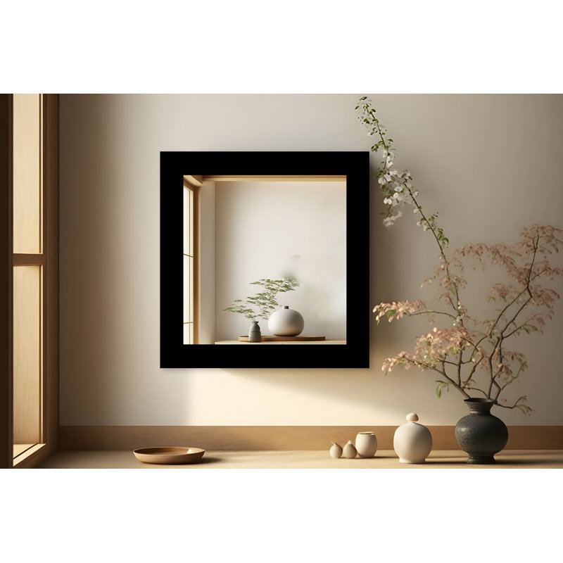 Maci Eileen Engineered Wood Flat Wall Mirror, 33" x 42", Gloss White