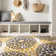 Floral Yellow/Dark Gray/Ivory Area Rug