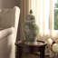 Pot décoratif décoratif avec pot à fleurs et à oiseaux - Couvercle décoratif pour table basse - Pot ou vase polyvalent pour bureau - Vert et blanc-241573814