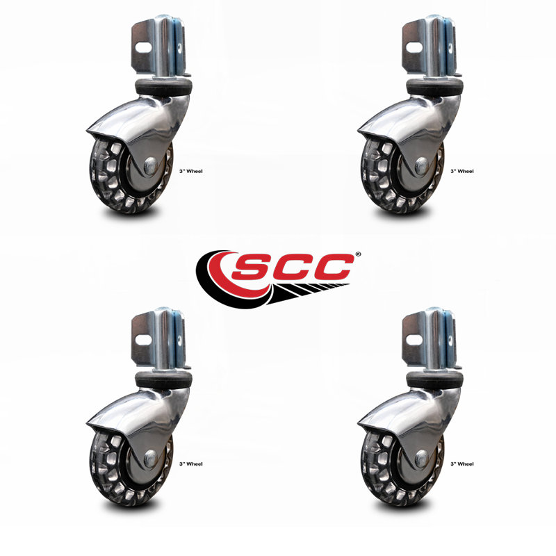 Bright Chrome Polyurethane Caster