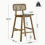 Tabouret de bar en bois avec finition noyer, ensemble de 2
