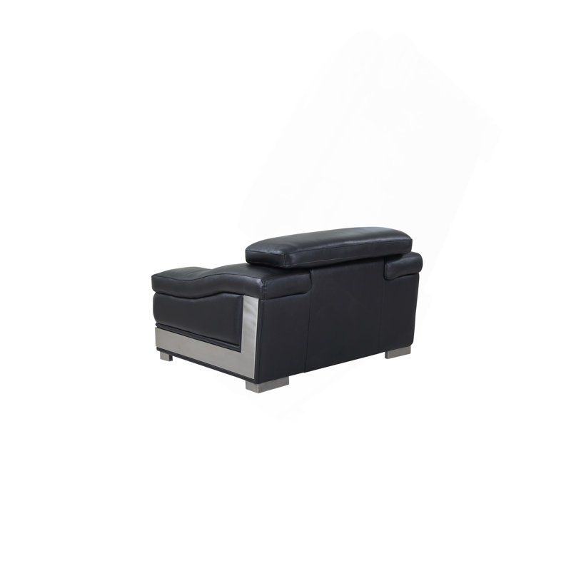 Chaise en cuir fleur, Noir
