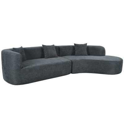 Modern Large 2-Piece Sectional Sofa With 3 Pillows,For Living Room, Bedroom