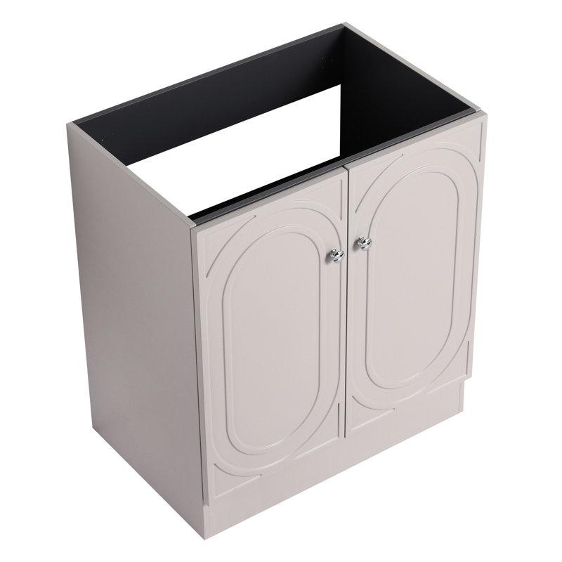 Meuble-lavabo 30 po kaki avec armoires de rangement à fermeture en douceur - Style de porte moderne