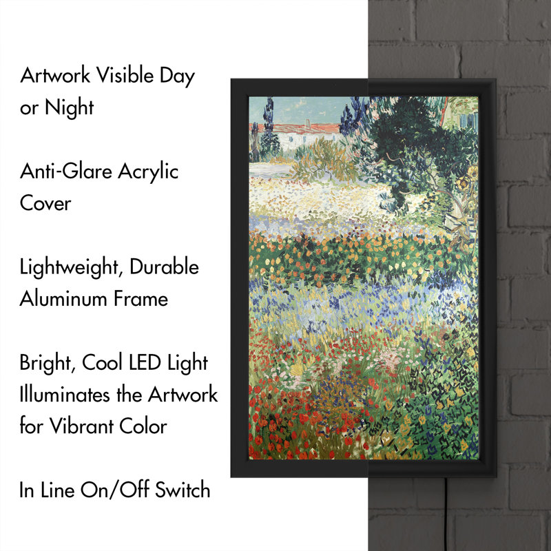 «Garden in Bloom» par Vincent Van Gogh - reproduction de cadre photo sur acrylique