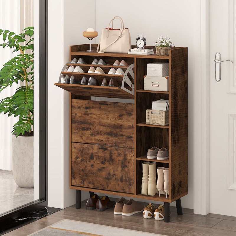 27 Pairs Shoe Storage Cabinet With Shelves