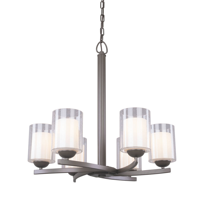 Lustree classique/traditionnel 6 lumières ombrée Saver, Bronze