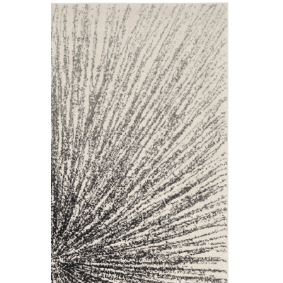 Abstract Black/Ivory Area Rug