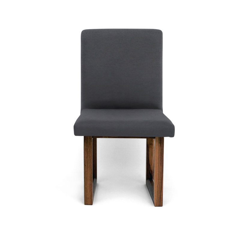 C2 W 17.5'' H Upholstered Side Chair, Gunmetal Velvet