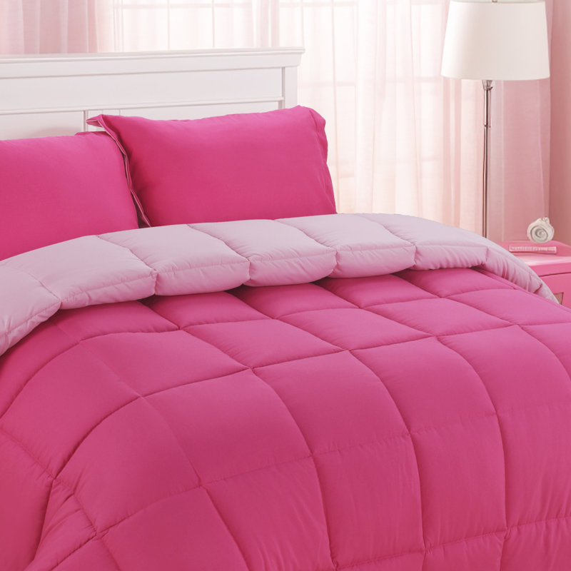Full/Queen Hot Pink Reversible Microfiber Duvet Set