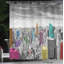 Ensemble de rideau de douche et crochets New York-44199009