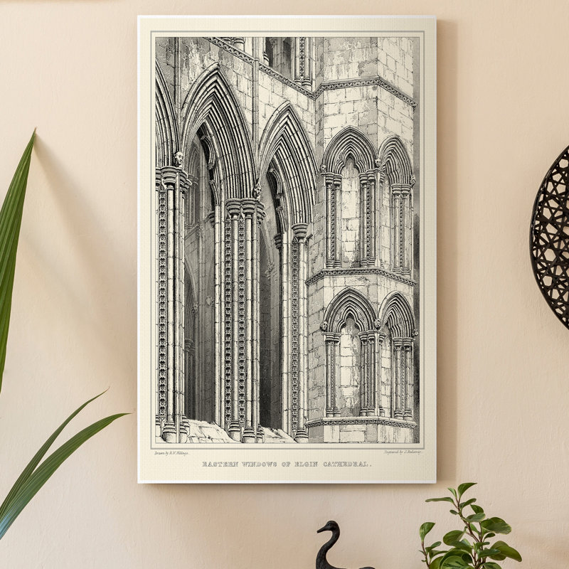 Détail gothique V - reproduction sur toile tendue, H 12 po x l 8 po x P 1 po