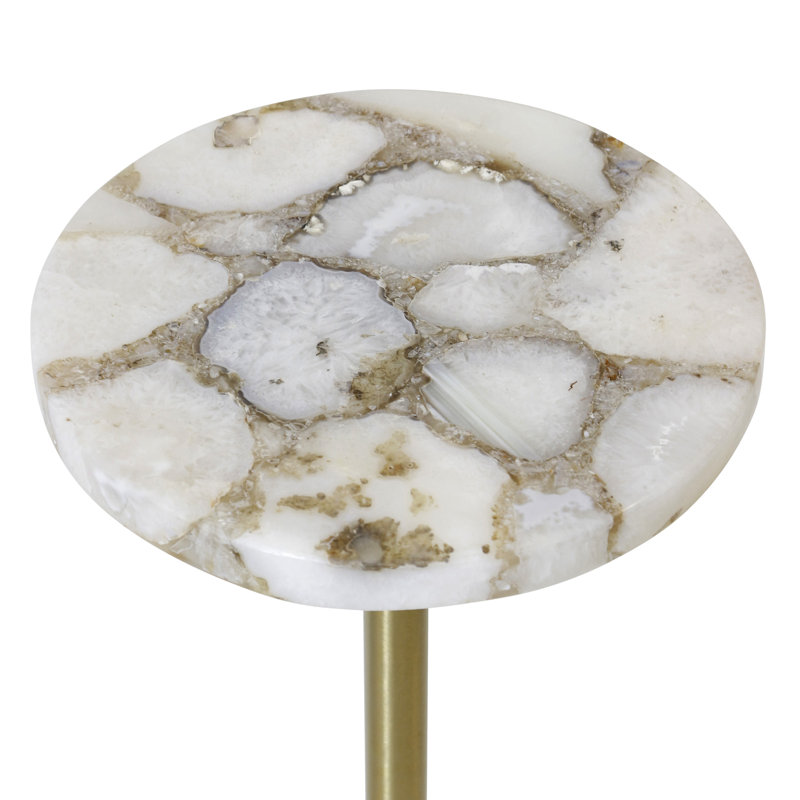Table d'appoint Aurelia, Naturel, or et blanc