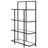 Ingels 62"H 4-Tier Metal Glass Tall Rectangular Bookcase in Blackened Bronze-886437588