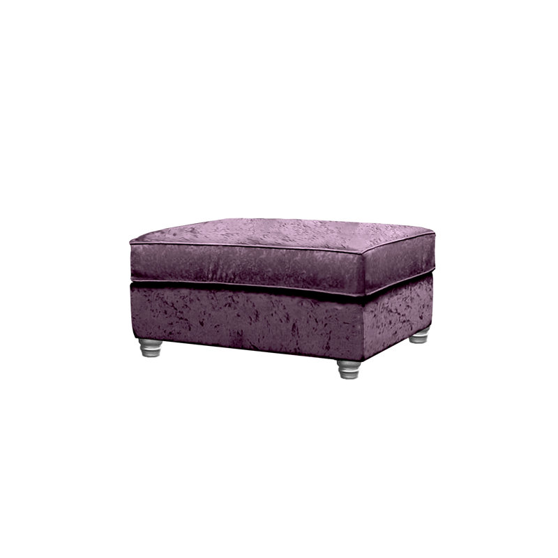 Maritza 93cm Wide Velvet Rectangle No Pattern Standard Ottoman, Amethyst Purple