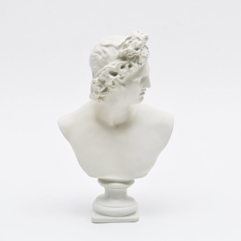 Ivory Neo-Classical Bust Sculpture – Matte Resin Decorative Accent (35 cm) 