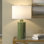 Lampe de table haute en céramique avec abat-jour en tissu 25 po Lunara