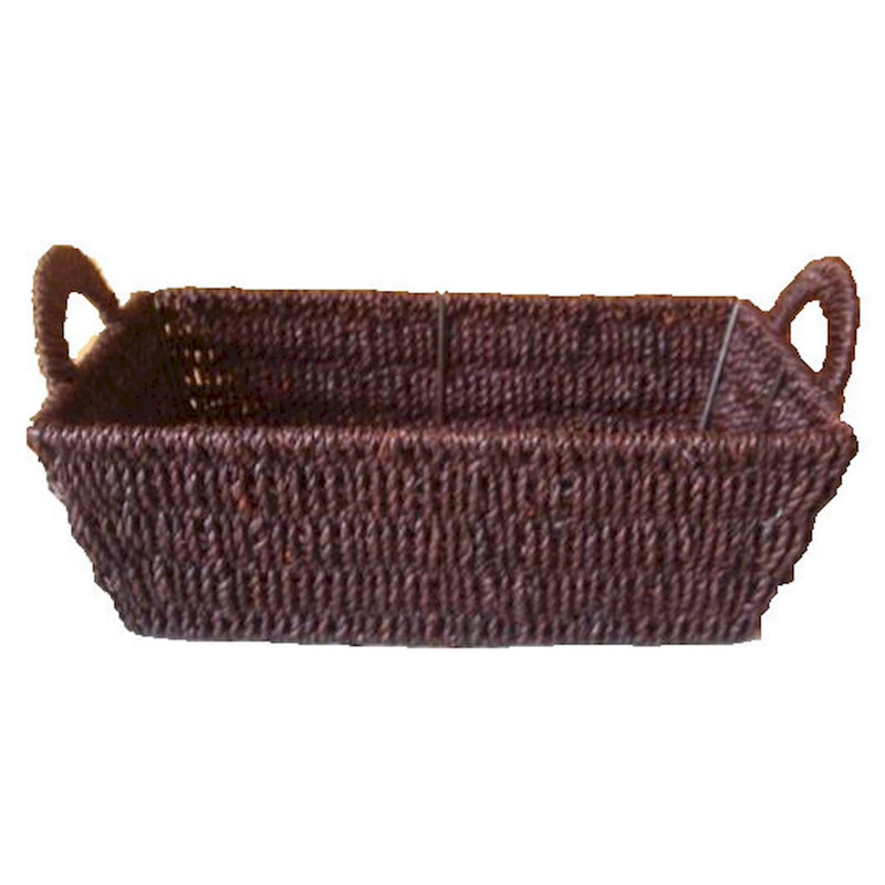 Panier à mèche rectangulaire en herbe, H 4,5 po x l 13 po x P 8 po, Brun
