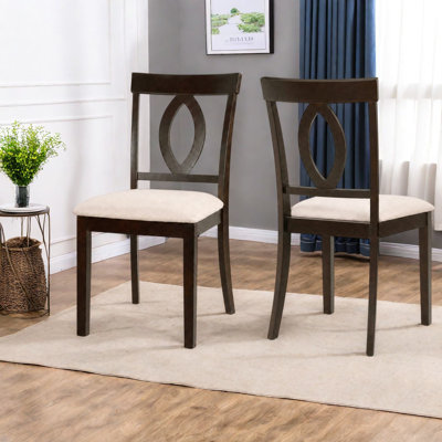 Ensemble de 4 chaises de salle à manger rembourrées en bois d'hévéa