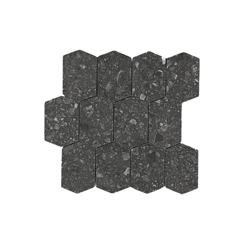 Fragment de mélange hexagonal de sucre 3X4,5, Noir, noir, noir, noir