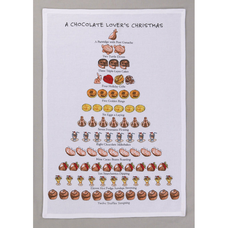 A Chocolate Lover's Christmas Cotton Flour Sack Kitchen Towel