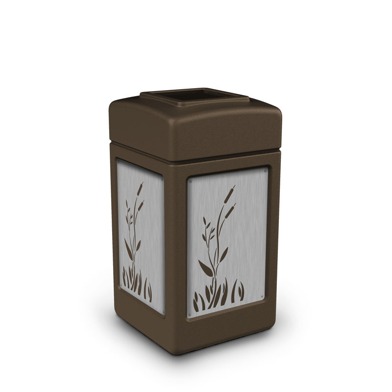 Poubelle en plastique precision series, Brun
