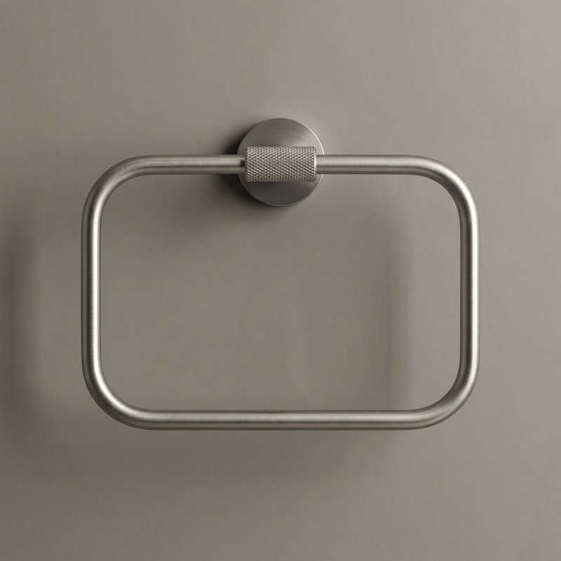 Forward Square Towel Ring, Brushed Nickel