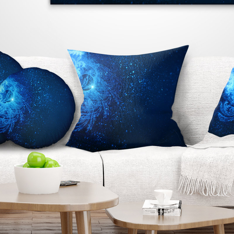  Coussin abstrait enneigé, 16 po x 1 po, Coussin décoratif