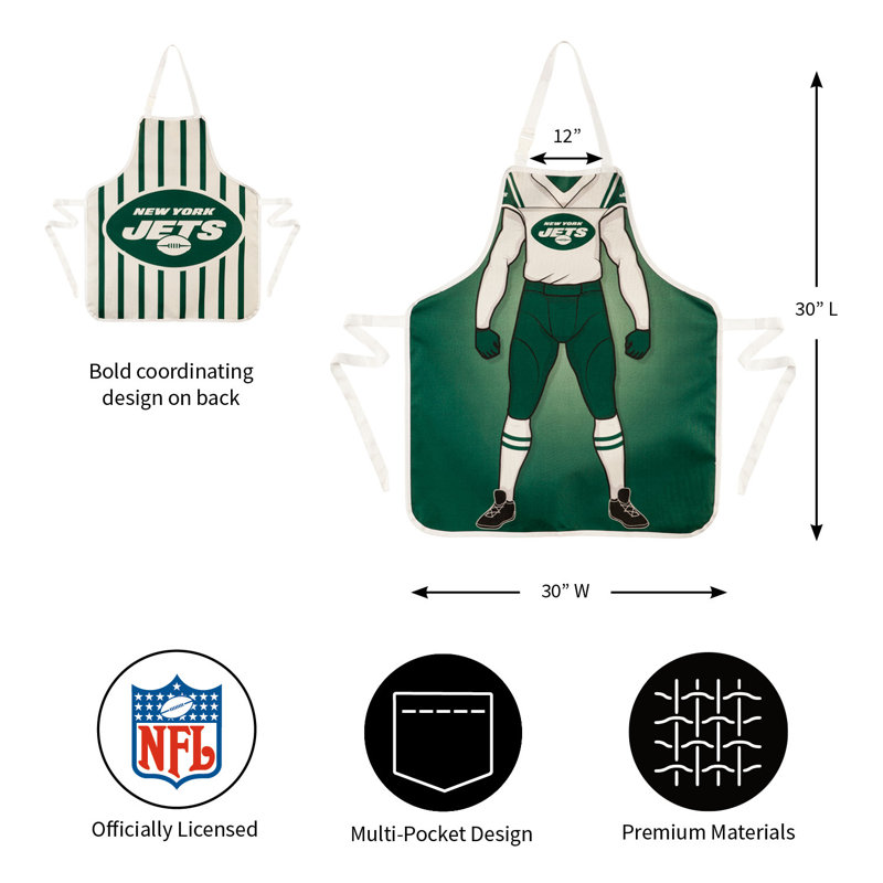 NFL Double Side Grilling Apron, New York Jets
