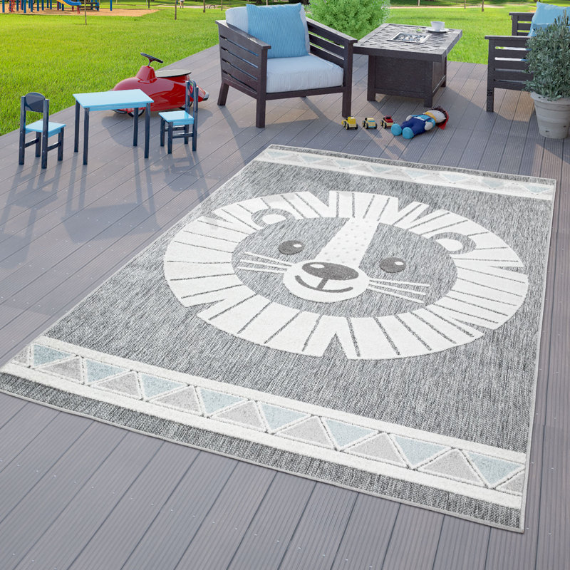 Tapis de jeu pour enfant Happy Lion, Rectangle 3 pi 11 po x 5 pi 3 po