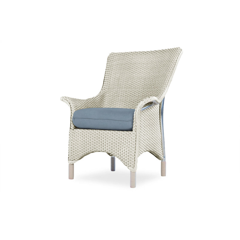Mandalay Outdoor Dining Armchair, Linen, Flagship Lapis Sunbrella®