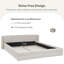 Queen Size Chenille Upholstered Low Bed Frame,   Platform Bed With Wingback Headboard-458068668-446614097