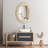 34'' x 26'' Traditional Baroque Oval Solid Wood Framed Antique White Accent Wall Mirror For Bedroom&Living room