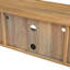 Meuble télé 54,33 po en rotin avec bande lumineuse de couleur variable, portes coulissantes doubles pour rangement, tablette réglable, pieds en métal, console télé pour le salon, naturel