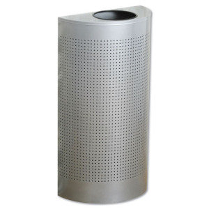 Poubelle 12 gallons receptacle designer silhouettes, Argent métallique