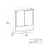 Armoire à miroir Jaspe, trois tablettes internes, une tablette ouverte, armoire à deux portes - noir