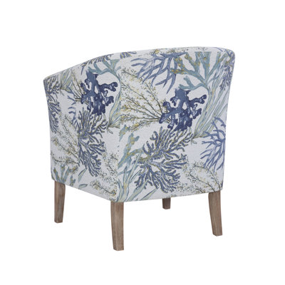 Carmorn Ocean Upholstered Barrel Club Chair with Wood Legs