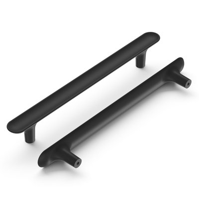 Maven Collection Handle Pull - 6-5/16" Center to Center Cabinet Pull Matte Black - Mid-century Modern Hardware for Drawers & Cabinets (Set of 5)