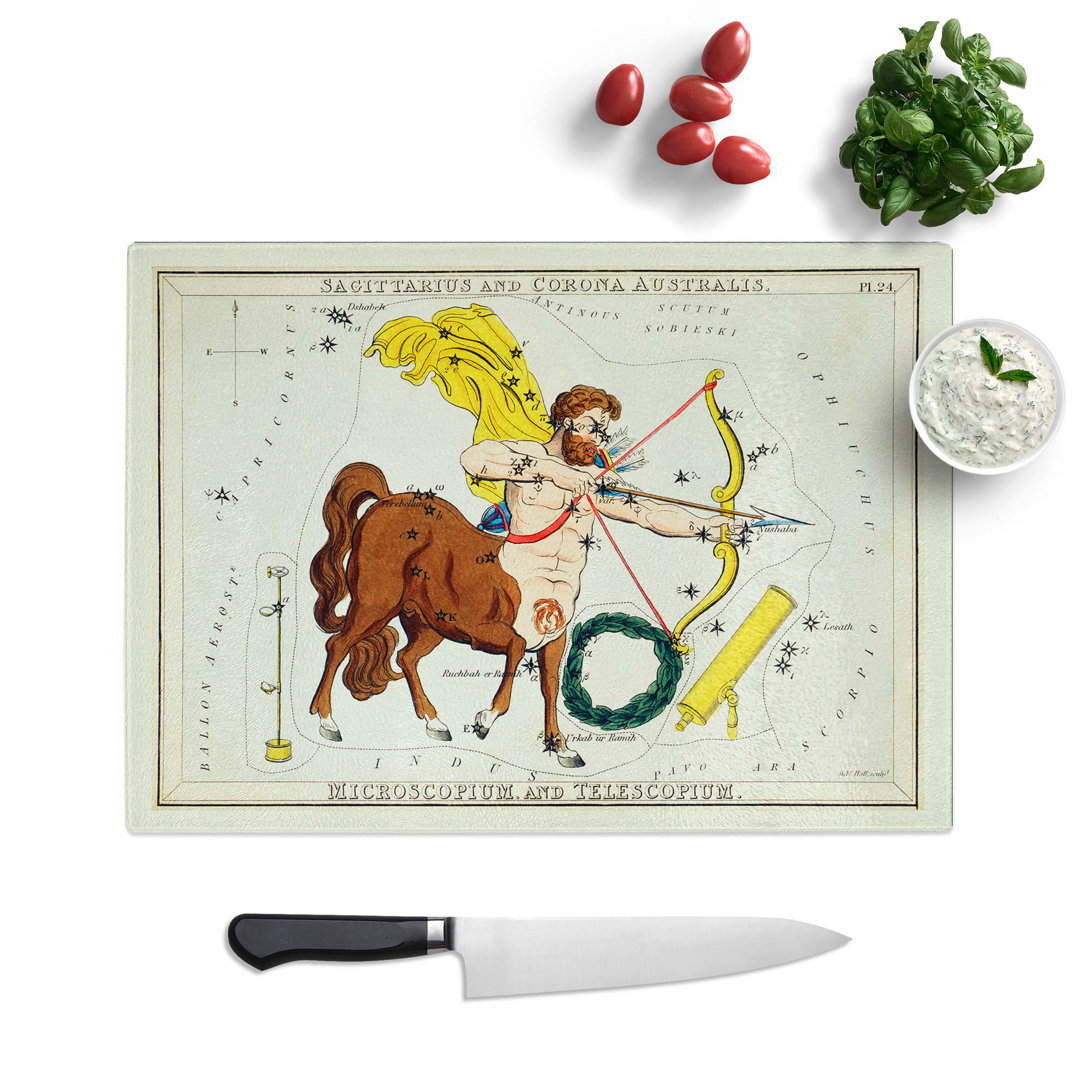 Tempered Glass Astronomical Zodiac Chart of the Sagittarius Chopping Board
