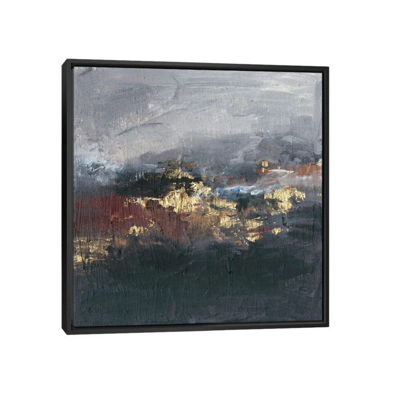«Mountains in the Mist II» par Joyce Combs - reproduction d'art, H 18 po x l 18 po x 1,5 po, Toile avec cadre noir