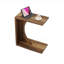 Table de bout 23,62 po en forme de C brun rustique pour canapé, table d'appoint pour petit espace, salon