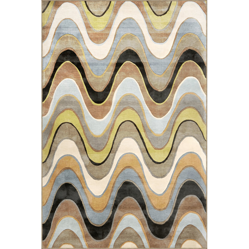 Rotka Performance Washable Geometric Indoor / Outdoor Rug, Rectangle 4'11" x 8'2"