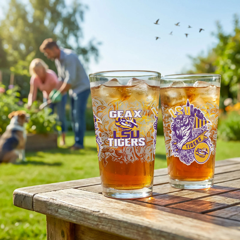 Ensemble de 2 verres à bière 16 oz de l'Université Louisiana State, Lsu Tigers