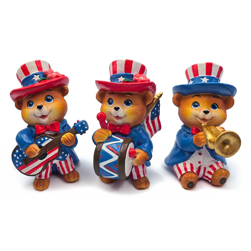 Ensemble de 3 figurines patriotiques Liberty Bears