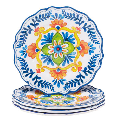 Ensemble de 4 assiettes à salade en mélamine 9 po Flores