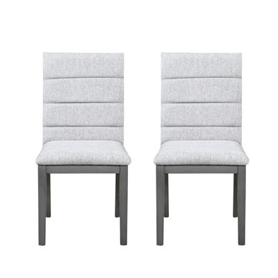 De 2 chaises de salle à manger rembourrées gris chêne avec un confort toute la journée et une conception compacte pour les petits espaces Finition Support réactif Outils d'installation rapide