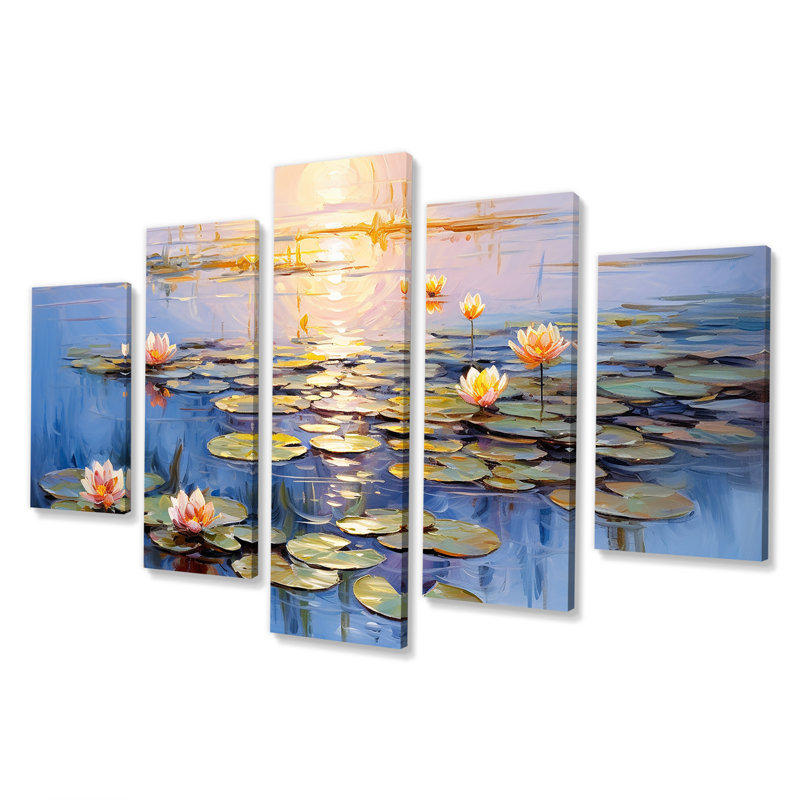 Ensemble d'art mural Monet S Water Lily Pond Reflections IV - Lake Multipanel